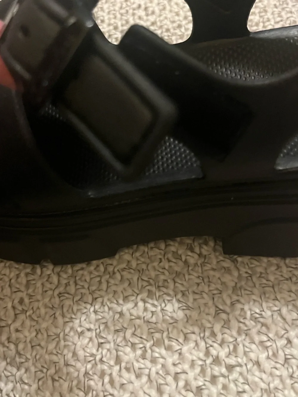 Skechers Foamies Black Caged Platform Fisherman Velcro Sandals Sz 6 - Picture 8 of 8